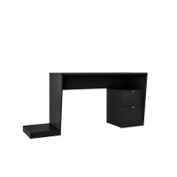 Manhattan Comfort 148AMC153 Randalls Gamer Desk 1.0 with 2 Drawers in Black